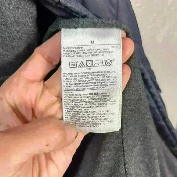 BANANA REPUBLIC Quilted Vest Blue Button Zip Outdoorsy Pockets Women Medium - Picture 8 of 9